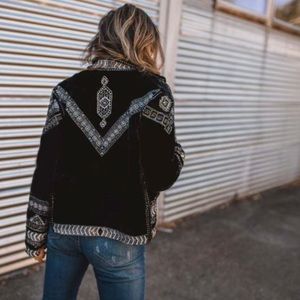 Raga Eclipse Velvet Jacket - Black - Size S - NWOT